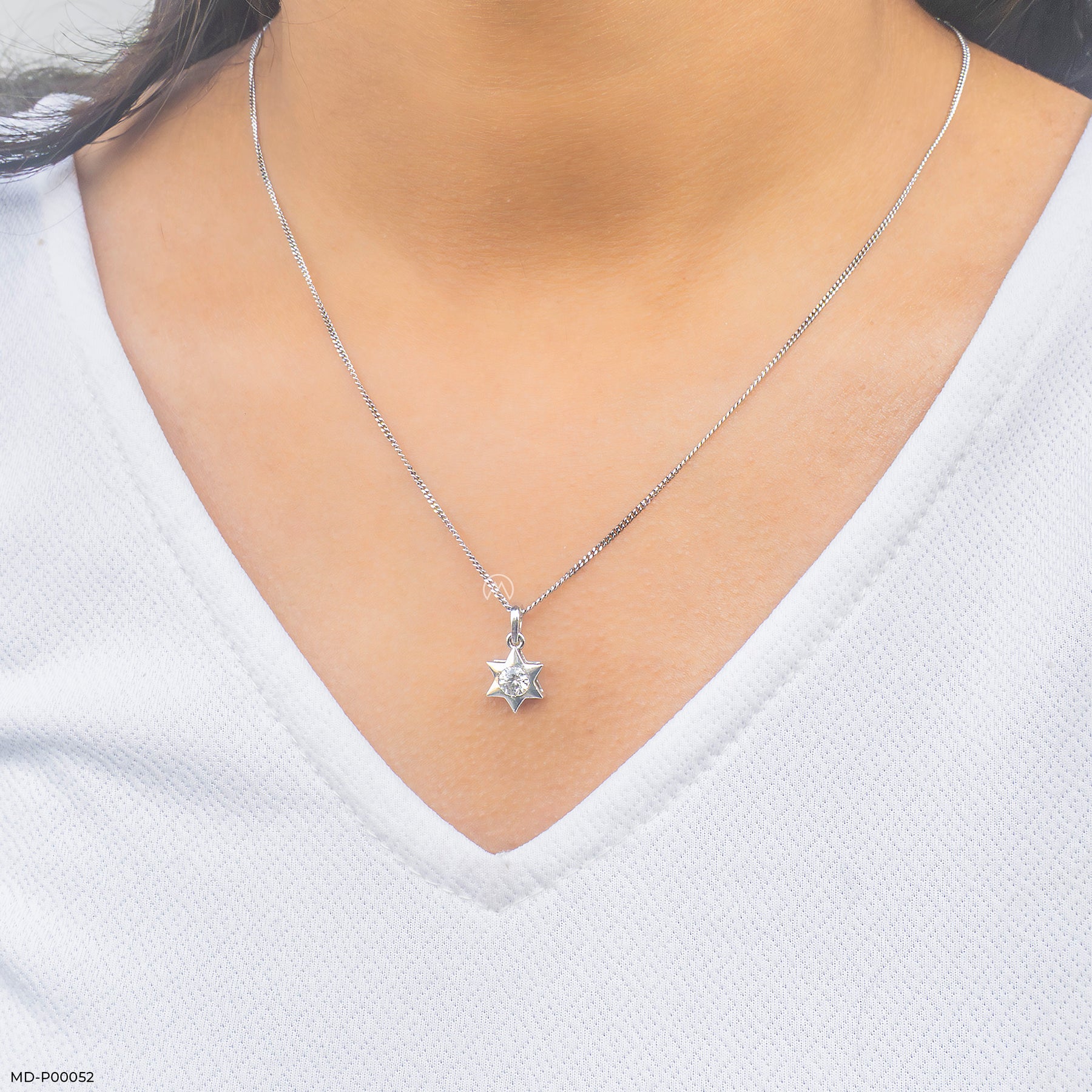 Astral Star Solitaire Pendant 9K Yellow Gold