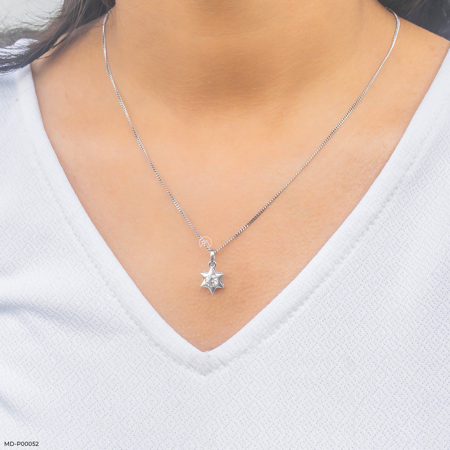 Astral Star Solitaire Pendant 14K Yellow Gold