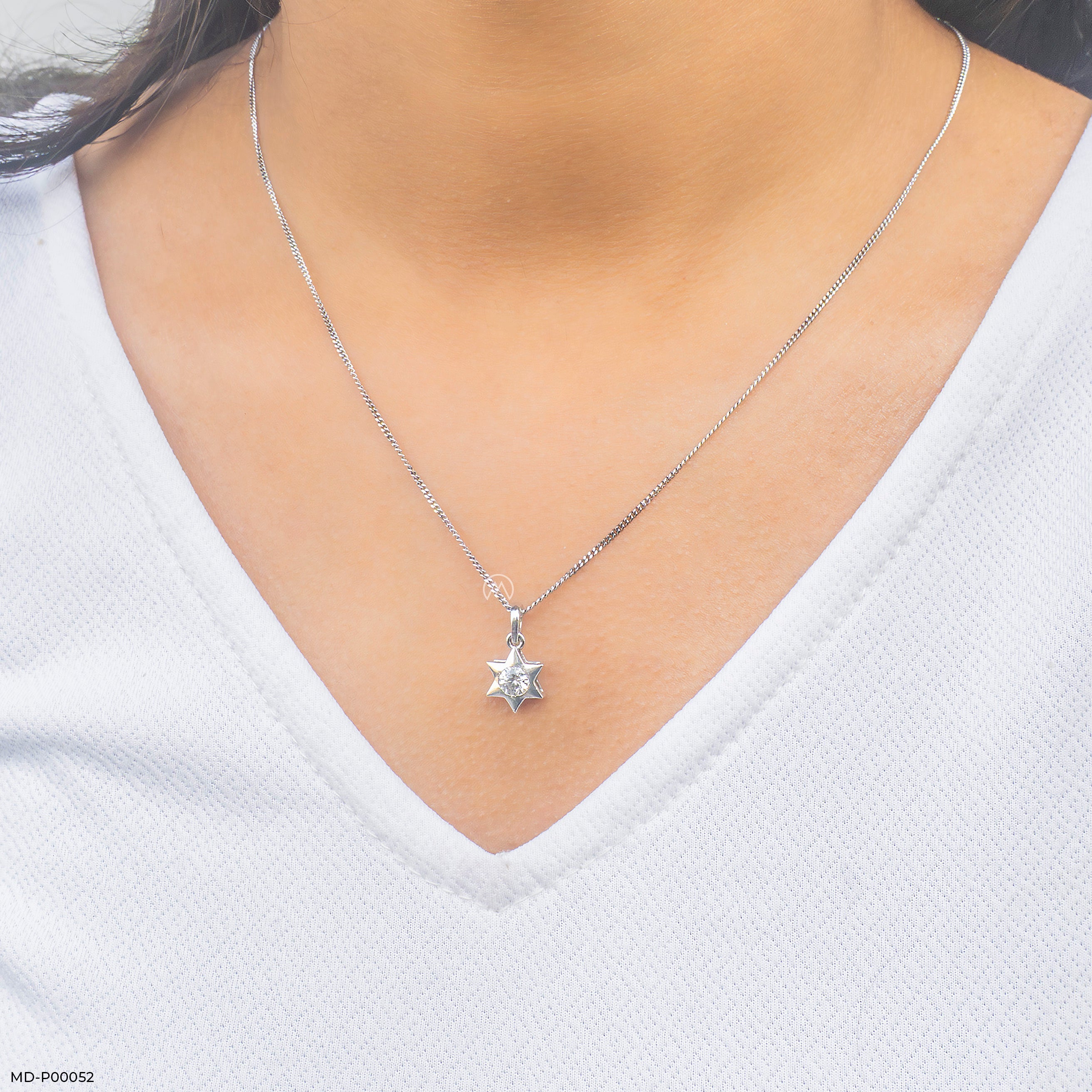 Astral Star Solitaire Pendant 18K Rose Gold