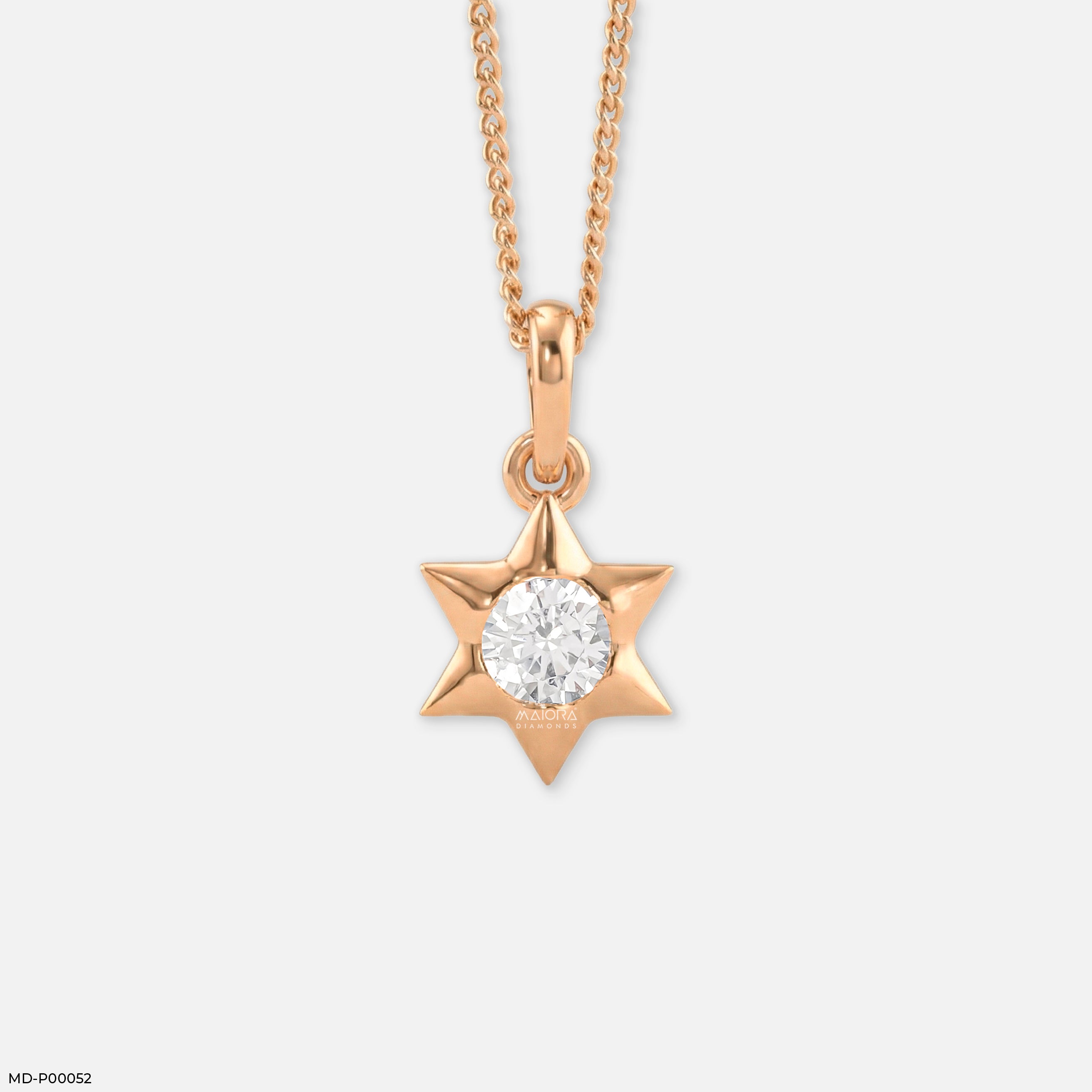 Astral Star Solitaire Pendant 14K Rose Gold