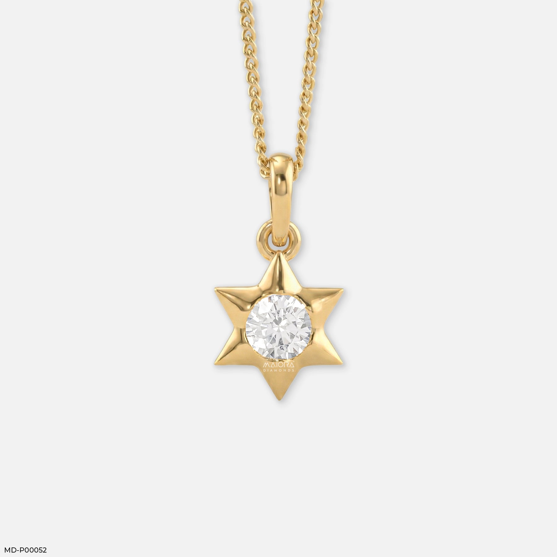 Astral Star Solitaire Pendant 9K Yellow Gold