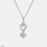 Floating Heart Diamond Pendant Platinum 950