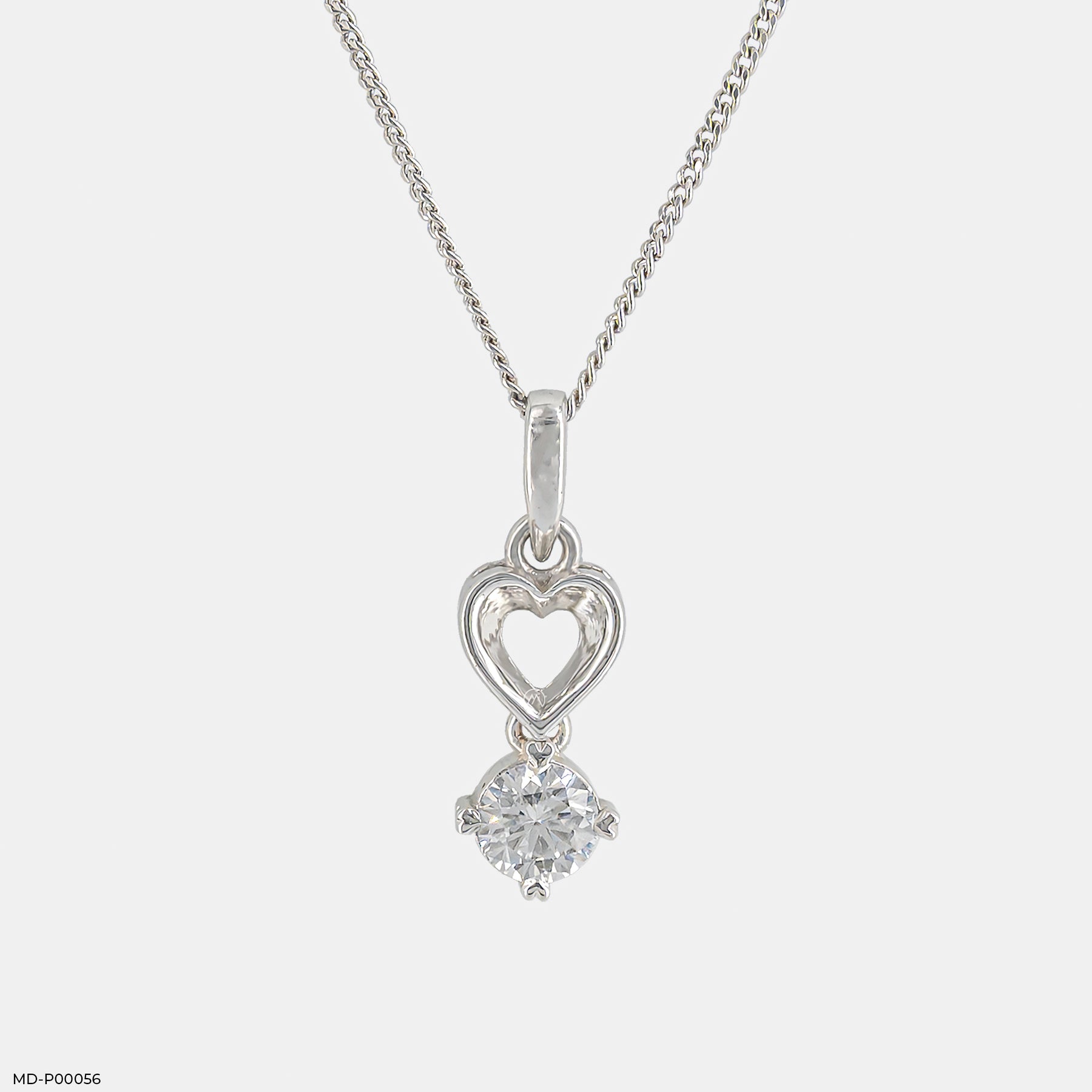 Floating Heart Diamond Pendant 14K Yellow Gold