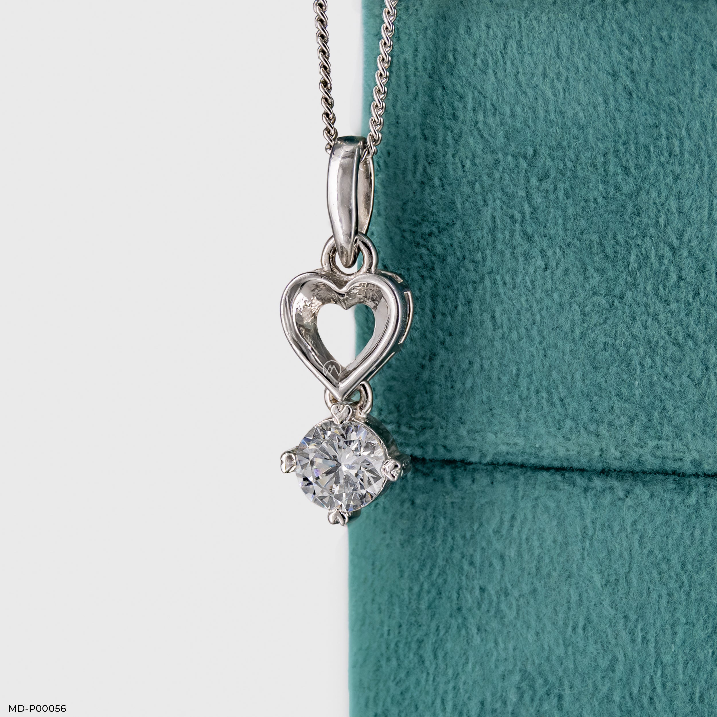 Floating Heart Diamond Pendant 14K Rose Gold
