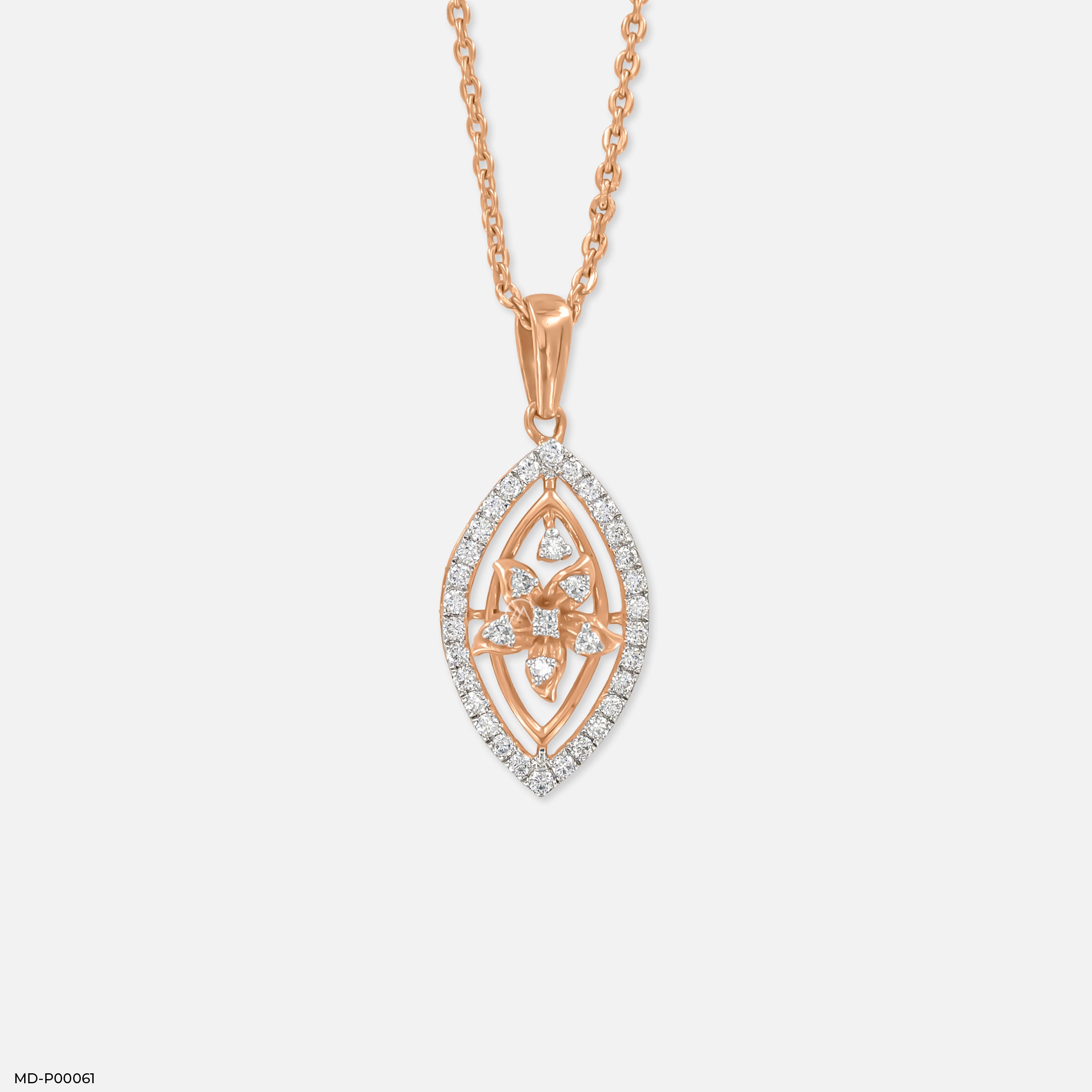 0.50 Carat Navette Glow pendant 9K Rose Gold