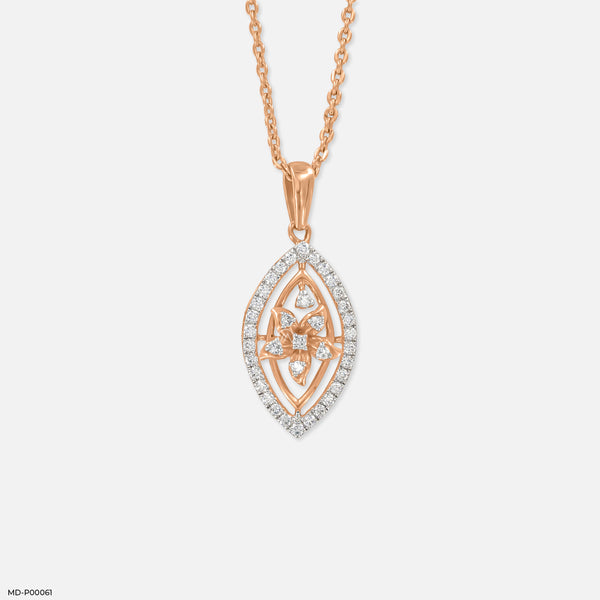 0.50 Carat Navette Glow pendant 14K Rose Gold