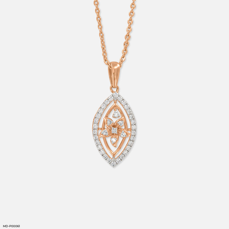 0.50 Carat Navette Glow pendant 14K White Gold