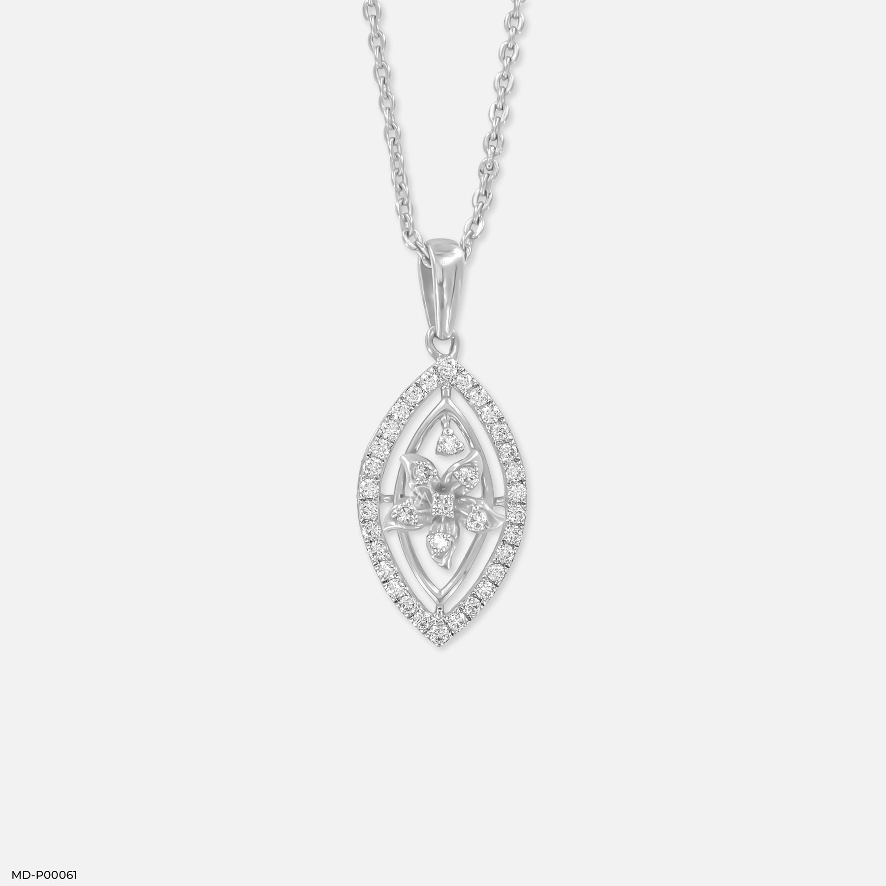 0.50 Carat Navette Glow pendant 14K Yellow Gold