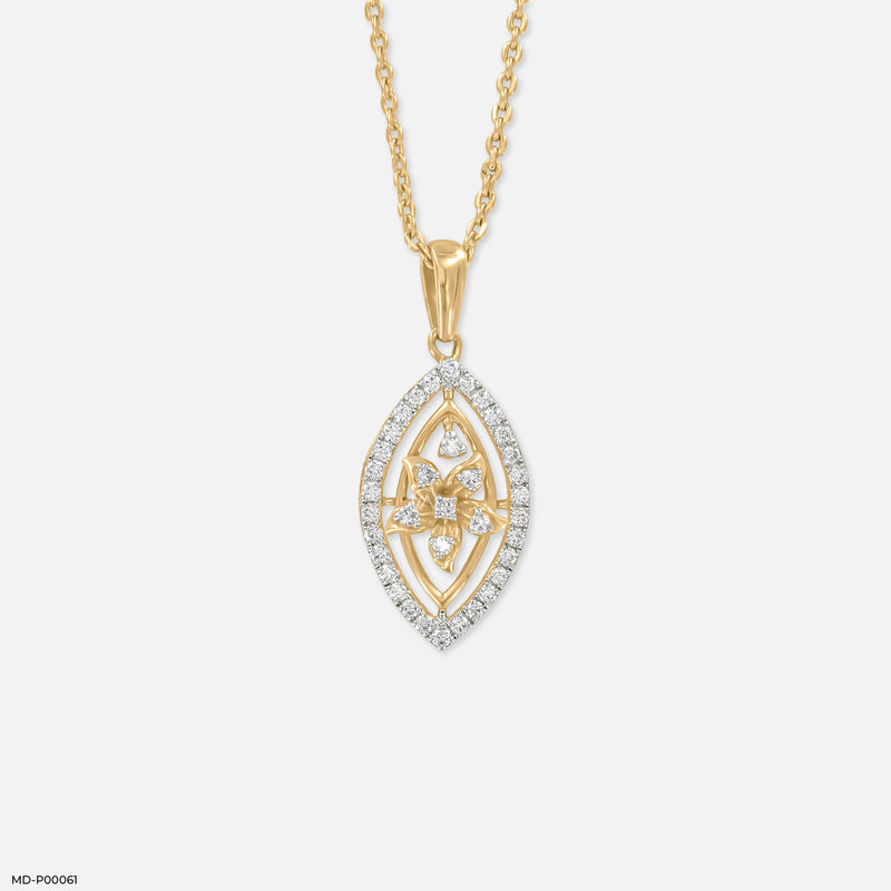 0.50 Carat Navette Glow pendant 14K White Gold