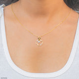 Grace Flower Lab Diamond Pendant 18K Yellow Gold