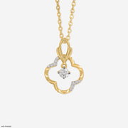 0.25 Carat Grace Flower Lab Diamond Pendant 18K Yellow Gold