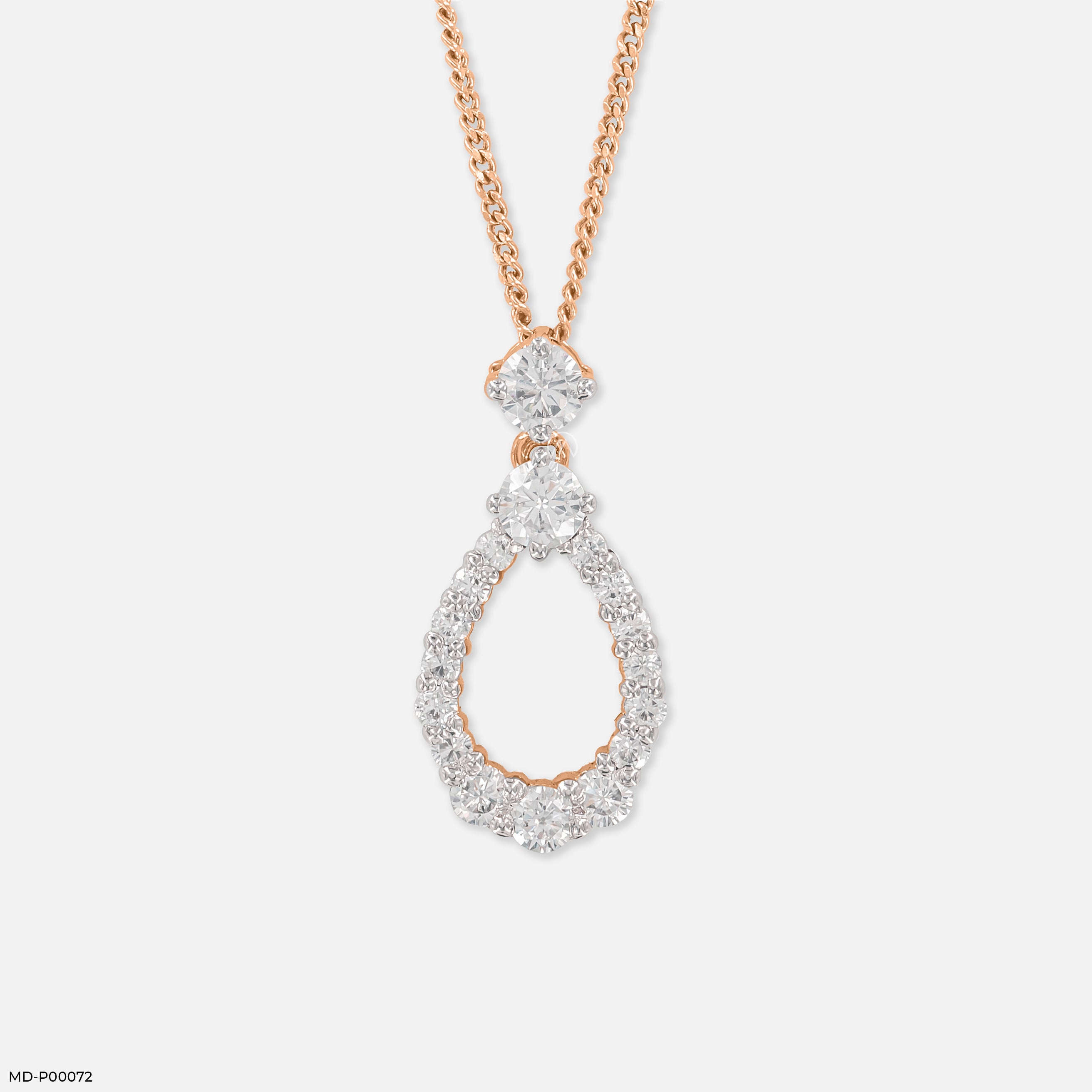 1 Carat Pearluxe Curve pendants 14K Rose Gold