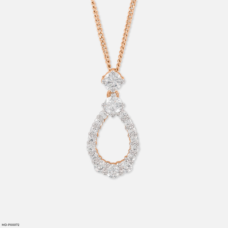 1 Carat Pearluxe Curve pendants 18K Yellow Gold