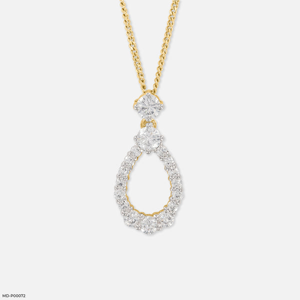 1 Carat Pearluxe Curve pendants 18K Yellow Gold