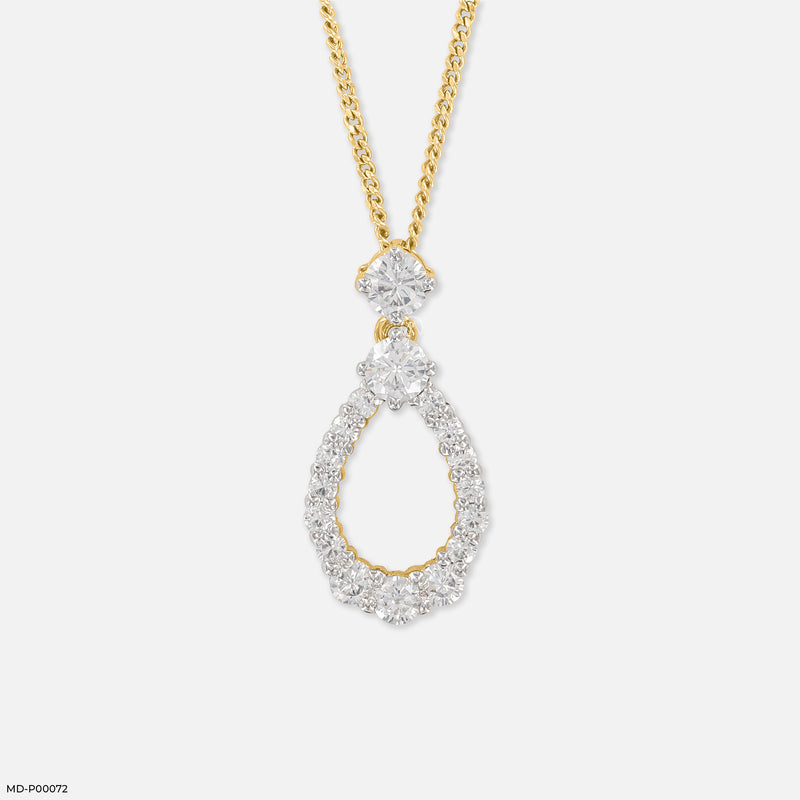 1 Carat Pearluxe Curve pendants 18K Yellow Gold