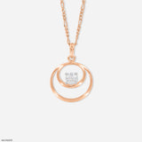 0.50 Carat Double Circle Pendant 14K White Gold