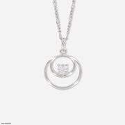 0.50 Carat Double Circle Pendant 14K White Gold