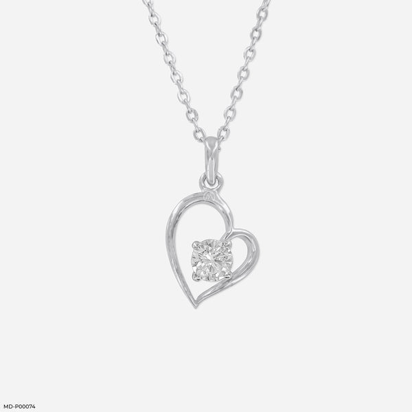 Open Heart Solitaire Pendant Platinum 950