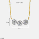 0.75 Carat Trinity Lab Diamond Necklace 14K Rose Gold