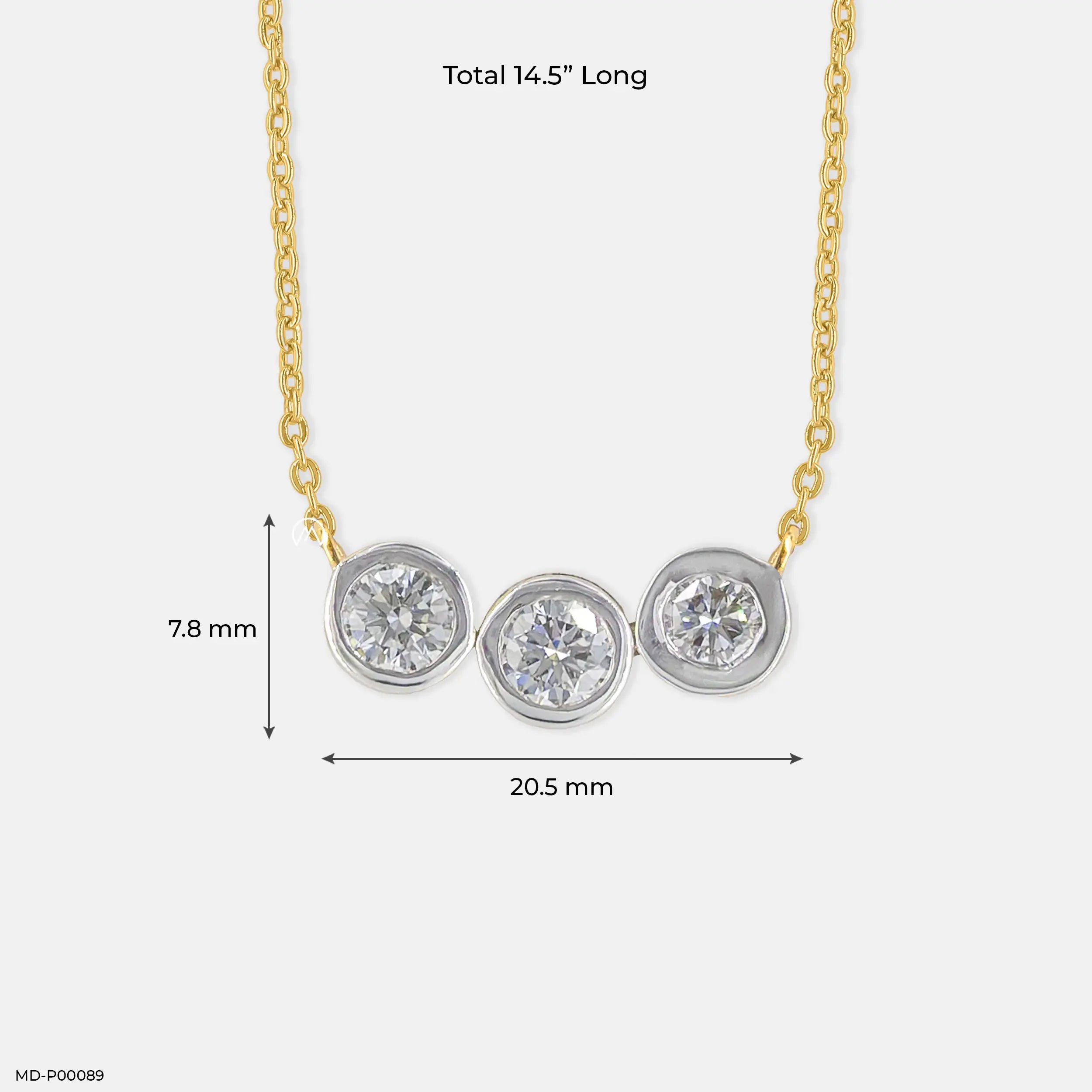 0.75 Carat Trinity Lab Diamond Necklace