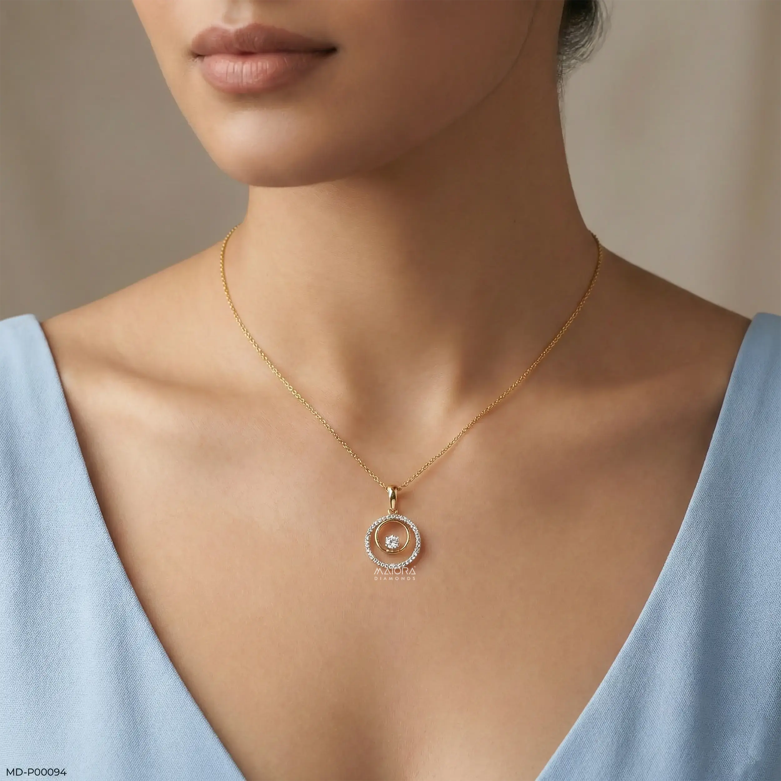 0.35 Carat Infinity Swirl Two-Tone Lab Diamond Pendant