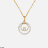 0.35 Carat Infinity Swirl Two-Tone Lab Diamond Pendant 14K Yellow Gold