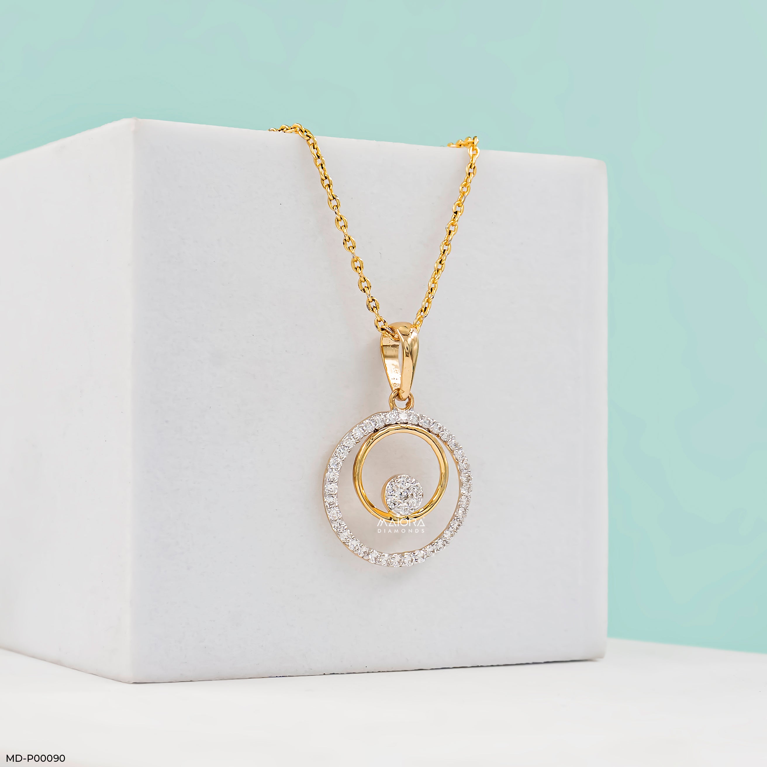0.35 Carat Infinity Swirl Two-Tone Lab Diamond Pendant