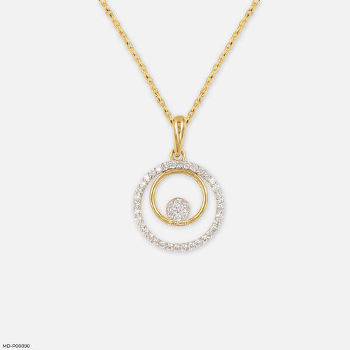 0.35 Carat Infinity Swirl Two-Tone Lab Diamond Pendant 14K Yellow Gold