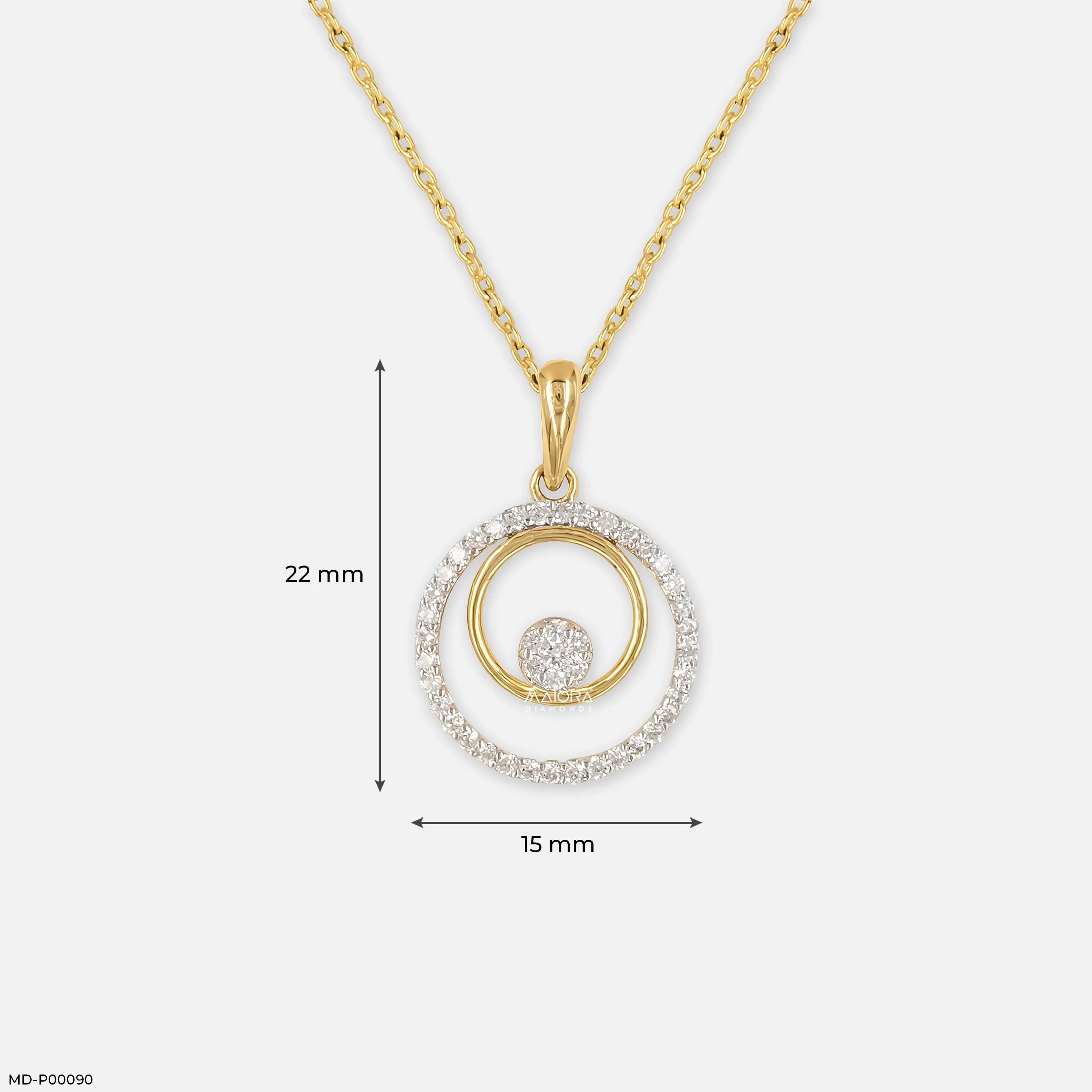 0.35 Carat Infinity Swirl Two-Tone Lab Diamond Pendant 14K Yellow Gold