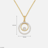 0.35 Carat Infinity Swirl Two-Tone Lab Diamond Pendant 14K Yellow Gold