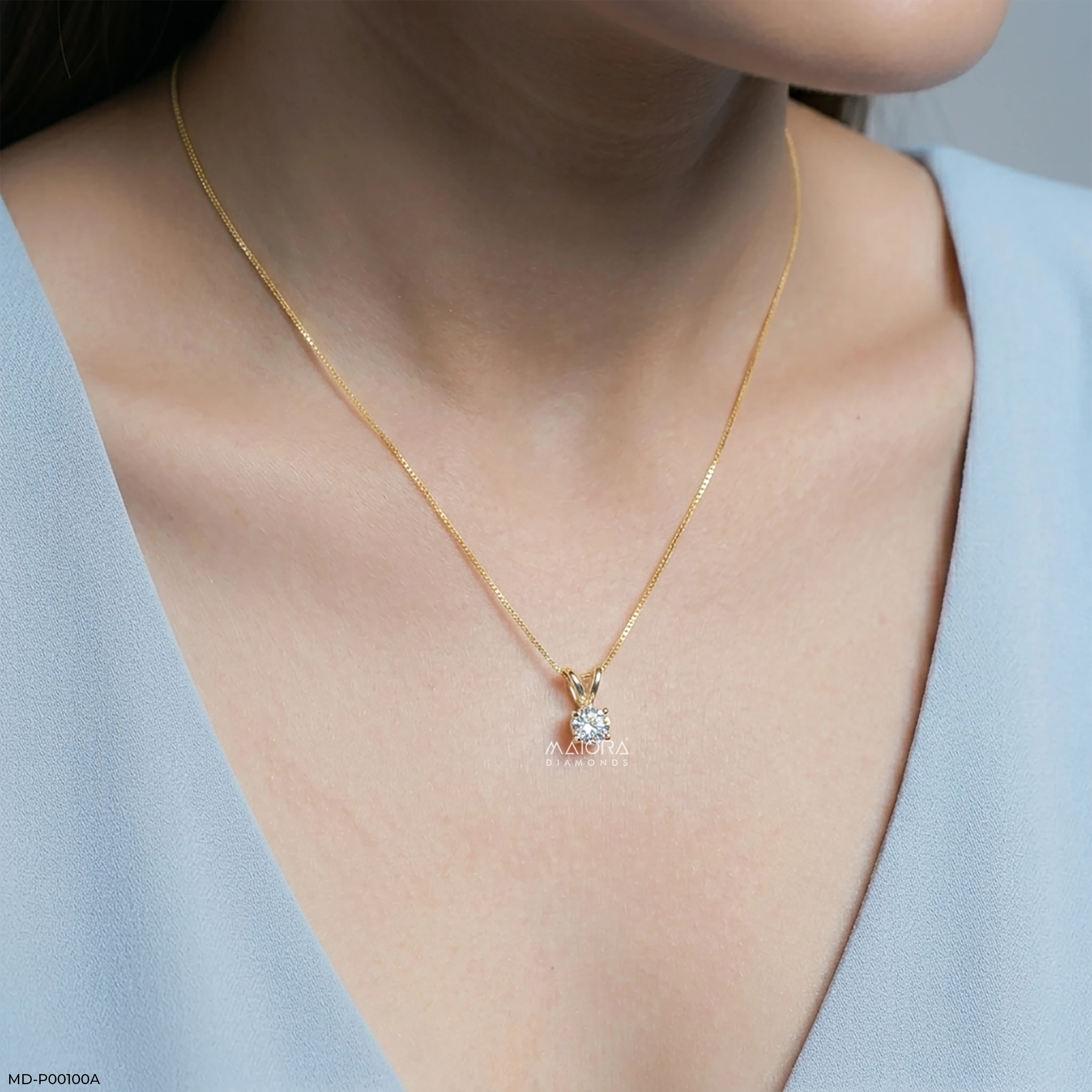 2.15 Carat Solitaire Detachable Lab Diamond Pendant 14K Yellow Gold