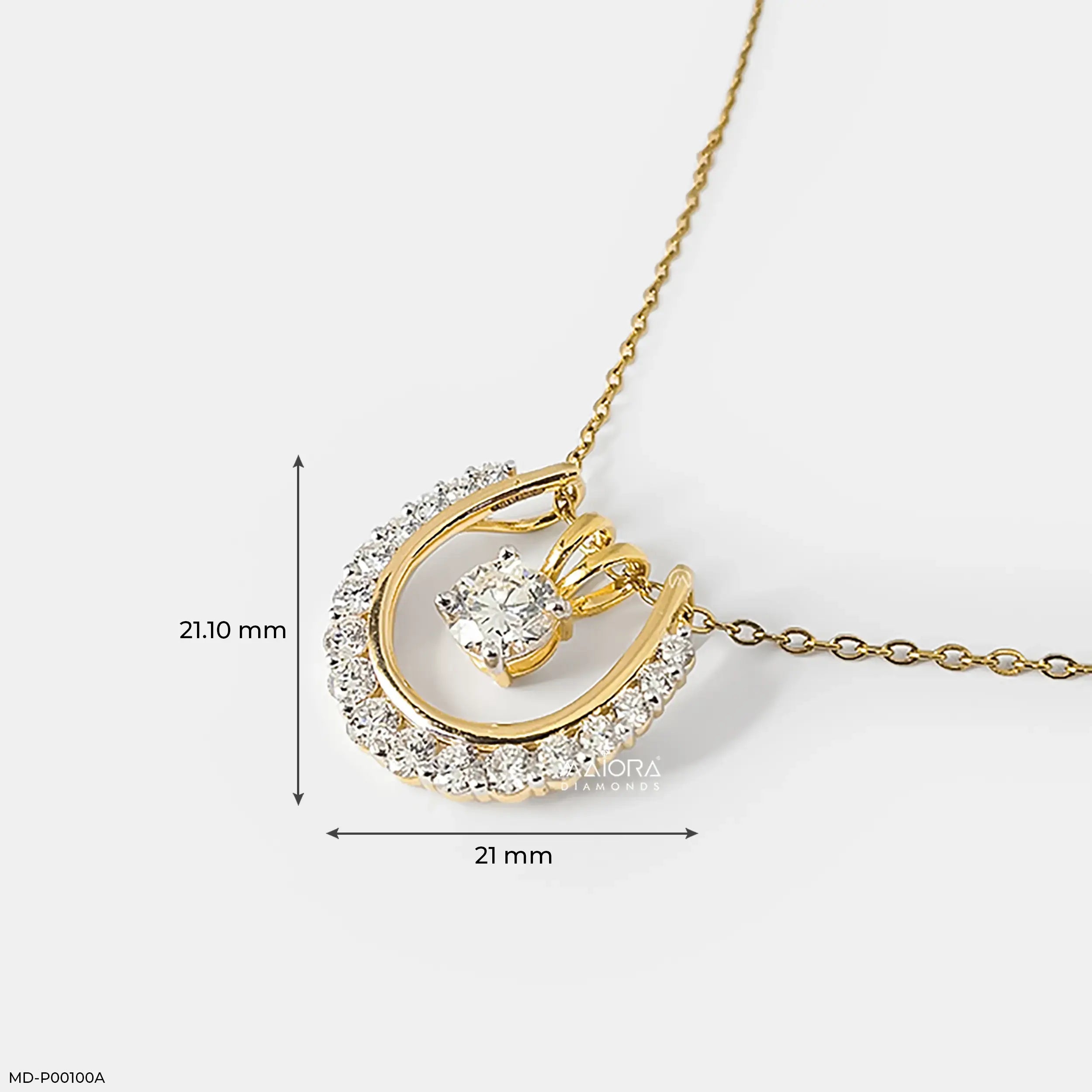 2.15 Carat Solitaire Detachable Lab Diamond Pendant 14K Yellow Gold