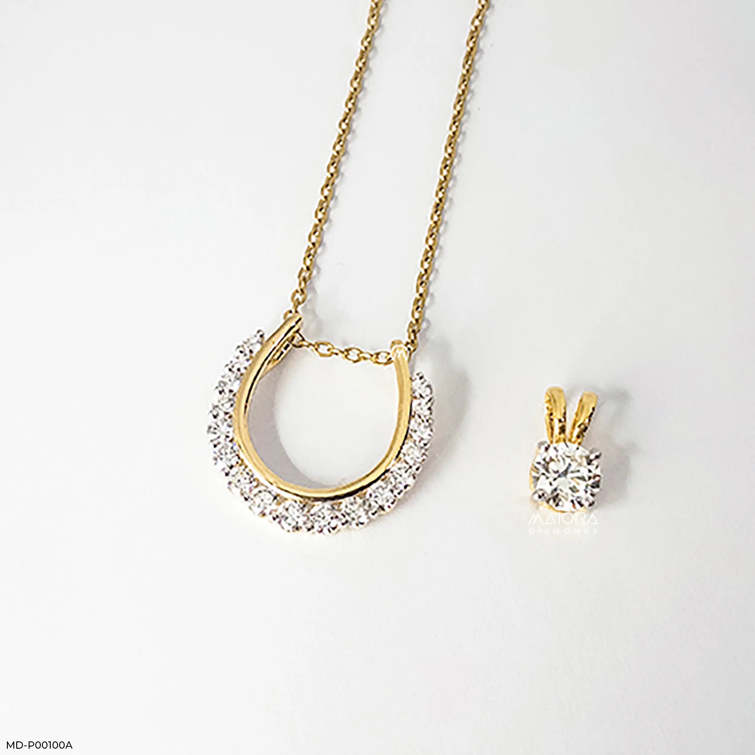 2.15 Carat Solitaire Detachable Lab Diamond Pendant 14K Yellow Gold