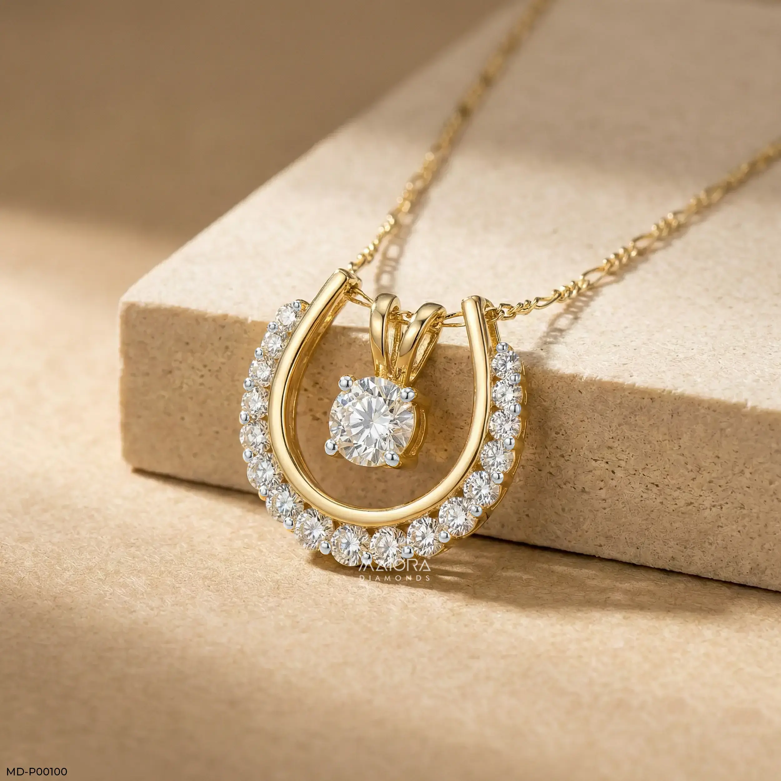 2.15 Carat Solitaire Detachable Lab Diamond Pendant 14K Yellow Gold