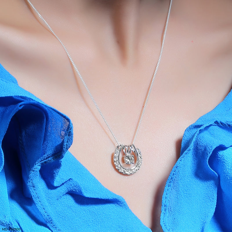 2 Carat Sparkling U Pendants 18K Yellow Gold