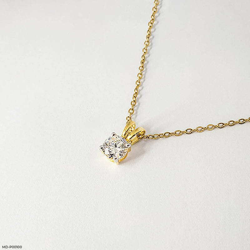 2 Carat Sparkling U Pendants 18K Yellow Gold