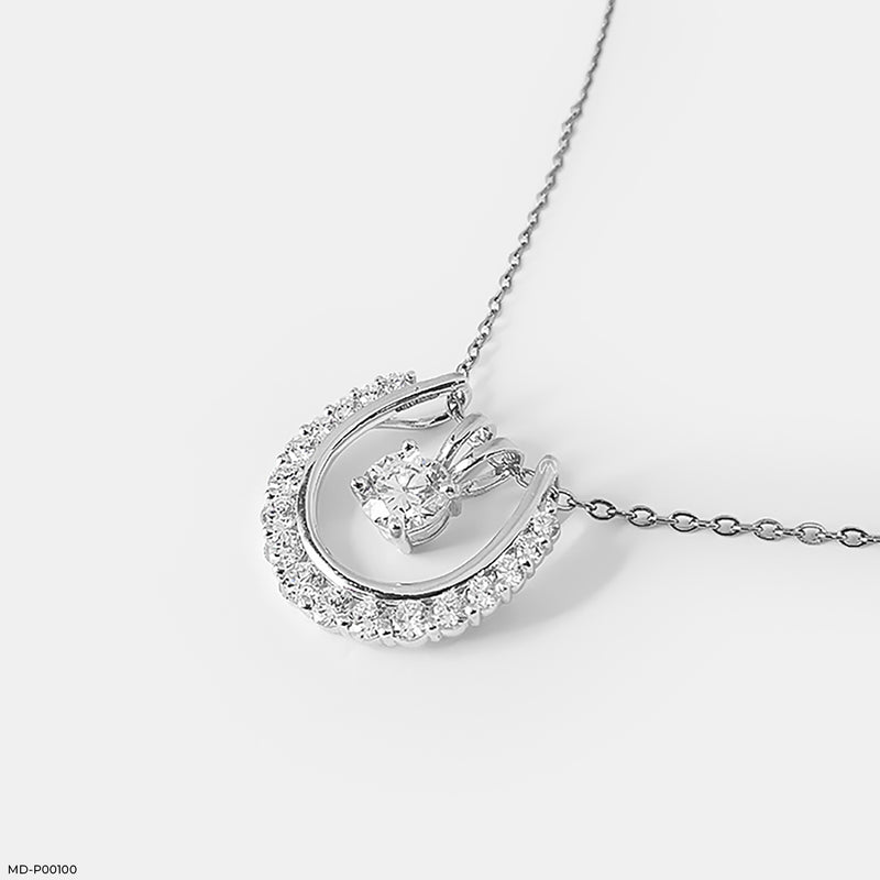 2 Carat Sparkling U Pendants 18K Yellow Gold