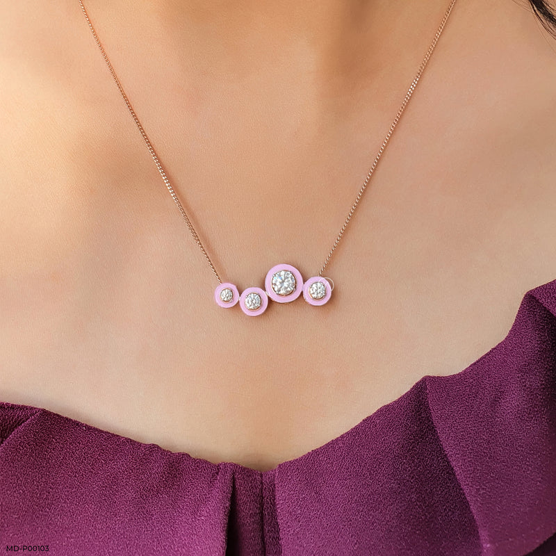 Blush Bloom Cascade Pendant 14K White Gold