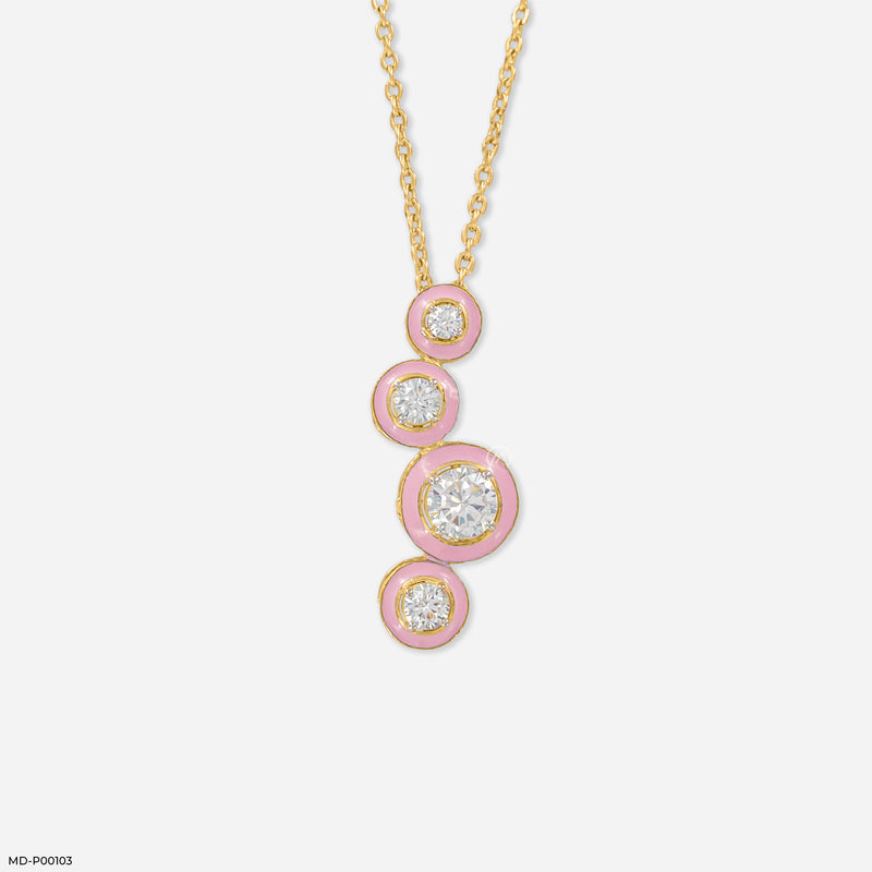Blush Bloom Cascade Pendant 14K White Gold