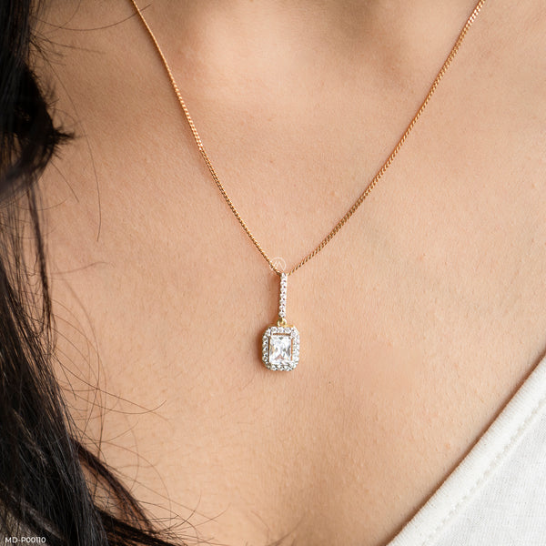 1 Carat Diamond Frame Pendants 14K Rose Gold
