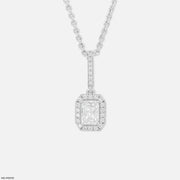1 Carat Diamond Frame Pendants 14K White Gold