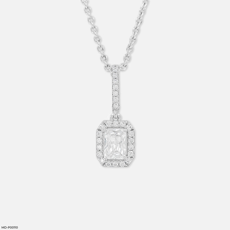 1 Carat Diamond Frame Pendants 14K White Gold