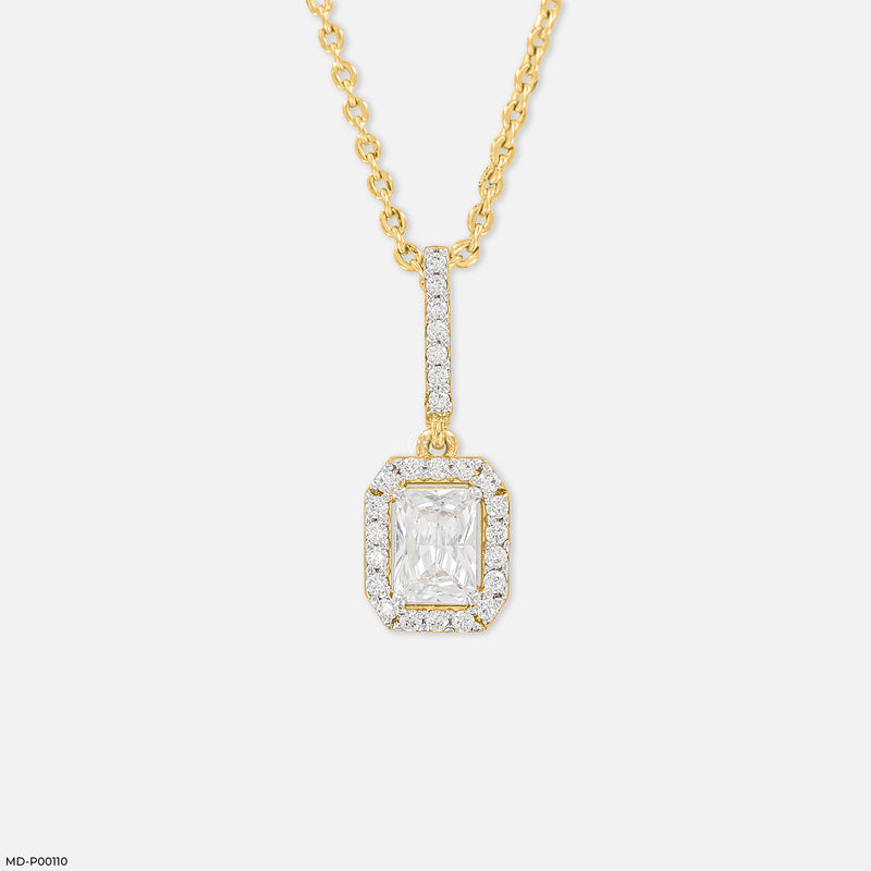 1 Carat Diamond Frame Pendants 14K White Gold
