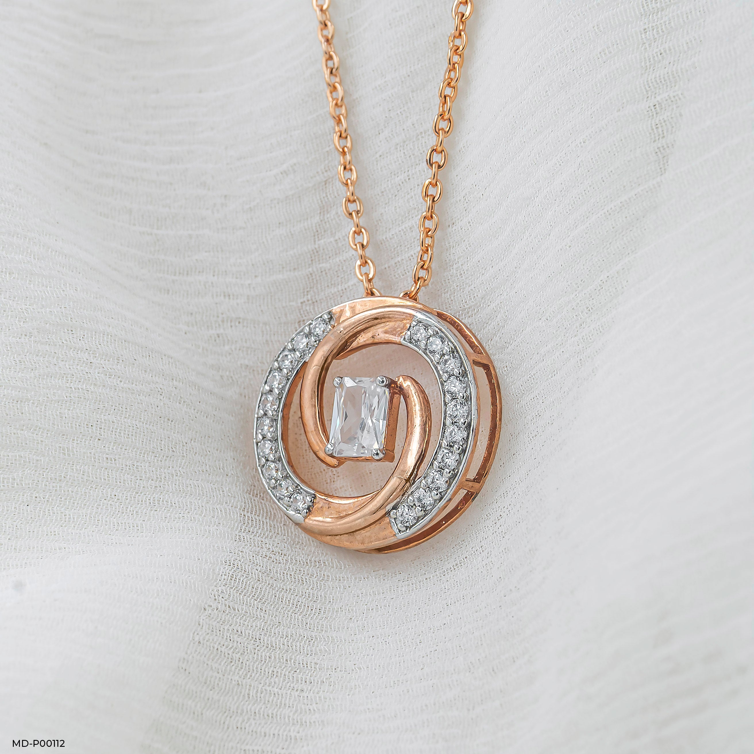 1 Carat Whirl of Love Pendants 9K White Gold