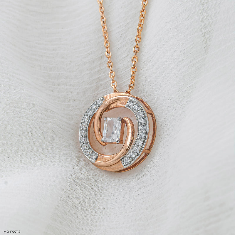 1 Carat Whirl of Love Pendants 14K Rose Gold