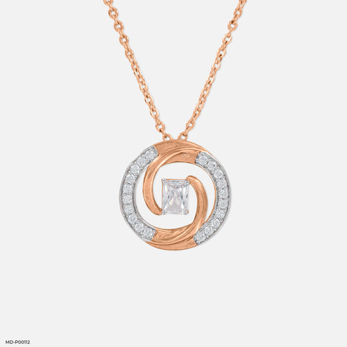 1 Carat Whirl of Love Pendants 14K Rose Gold