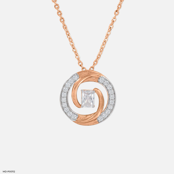 1 Carat Whirl of Love Pendants 14K Rose Gold