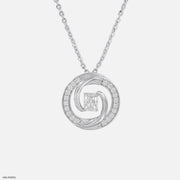 1 Carat Whirl of Love Pendants 9K White Gold