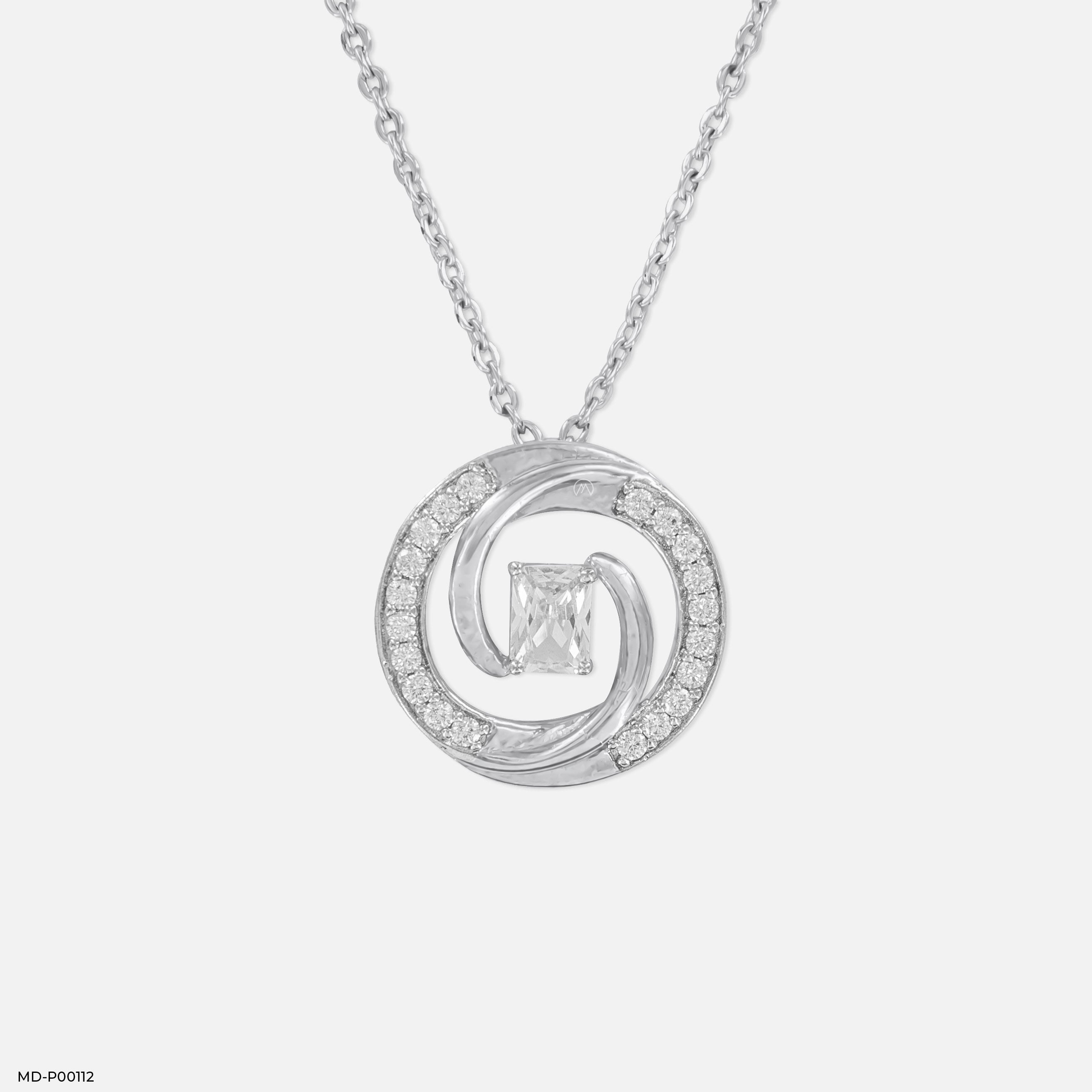 1 Carat Whirl of Love Pendants 14K White Gold