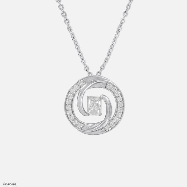 1 Carat Whirl of Love Pendants 18K White Gold